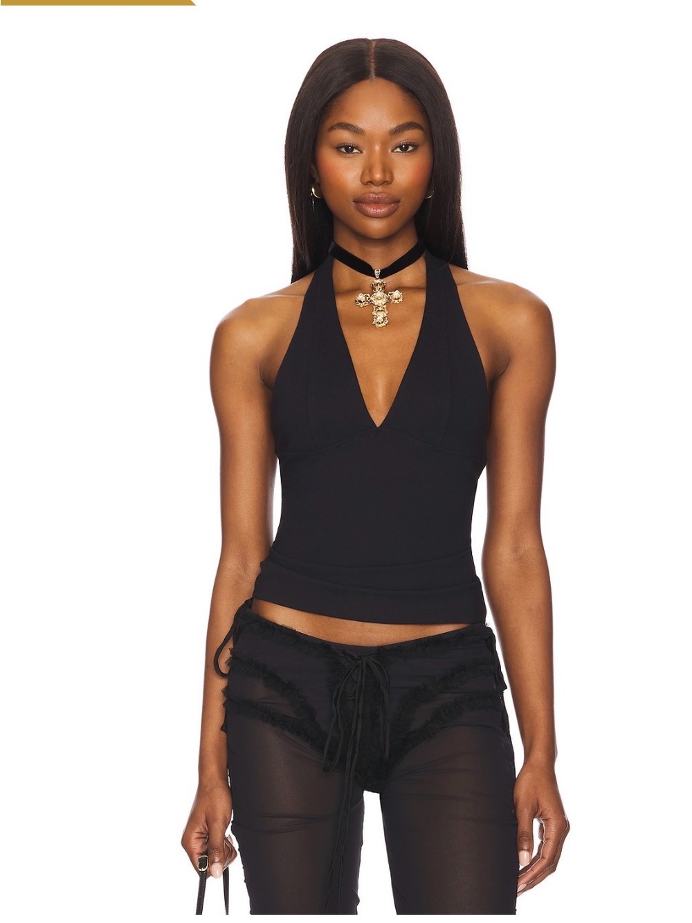 Free People Black Halter